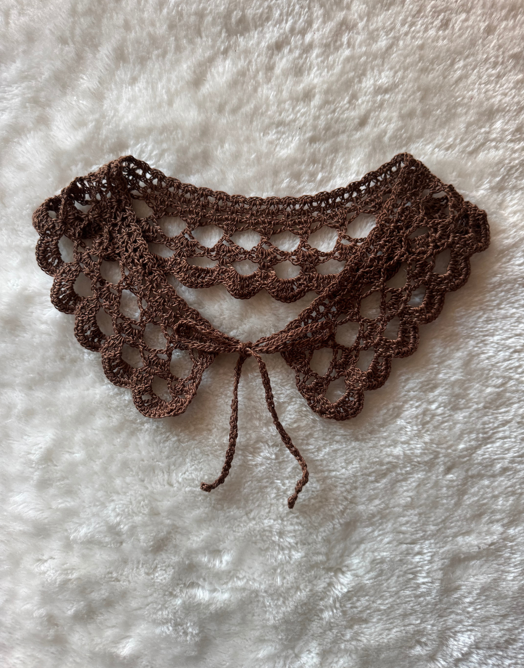 Cuello decorativo tejido a mano crochet