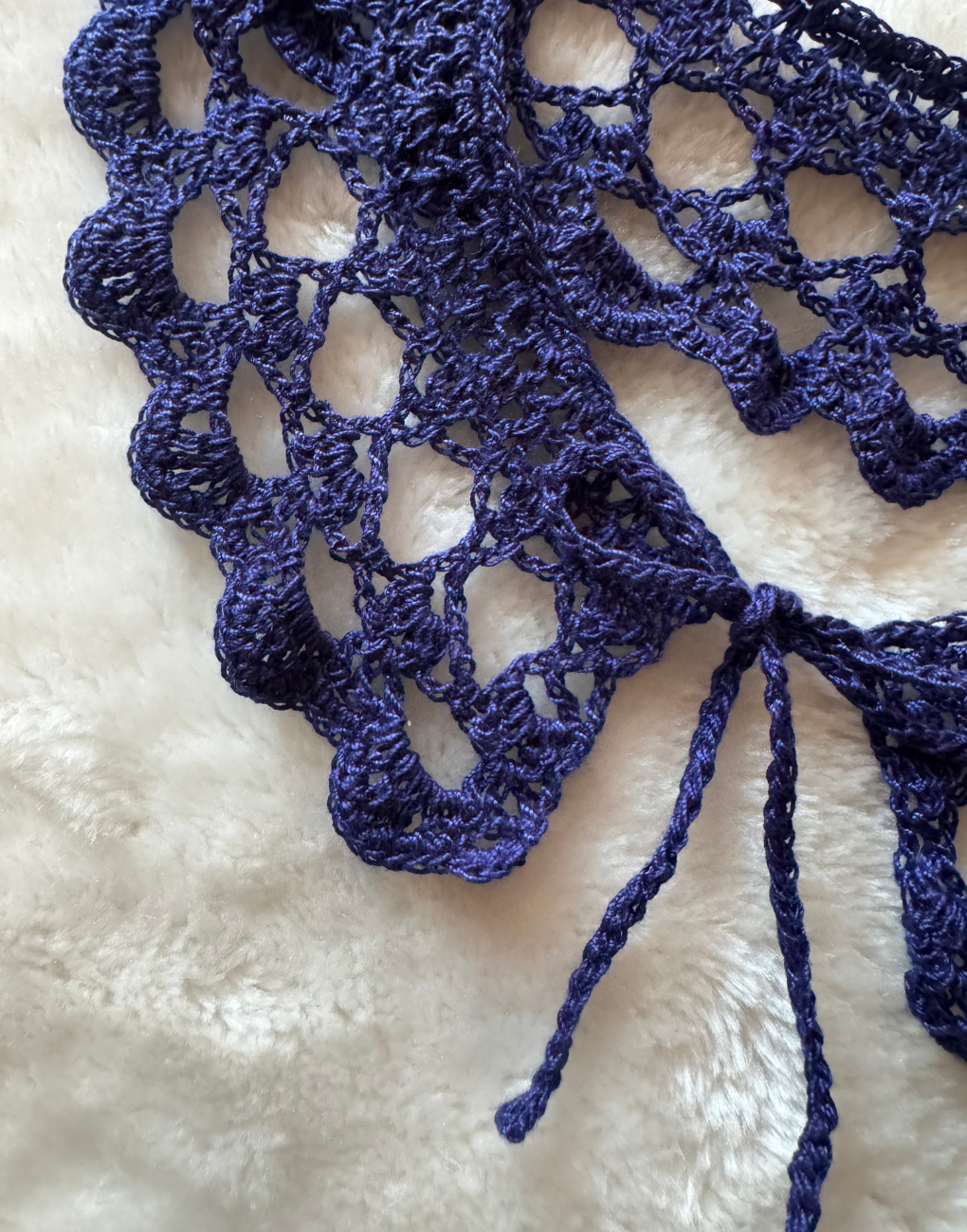 Cuello decorativo tejido a mano crochet