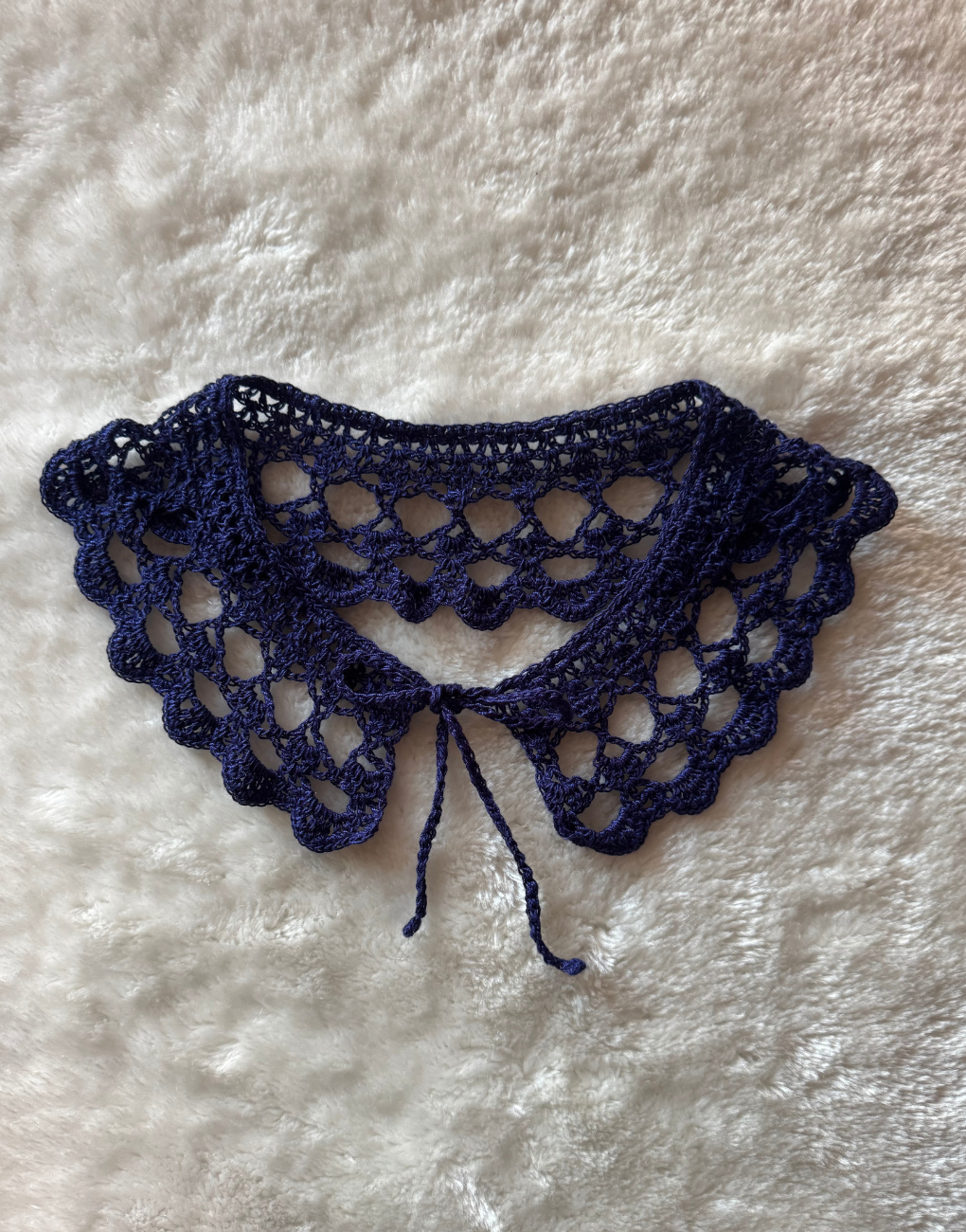 Cuello decorativo tejido a mano crochet