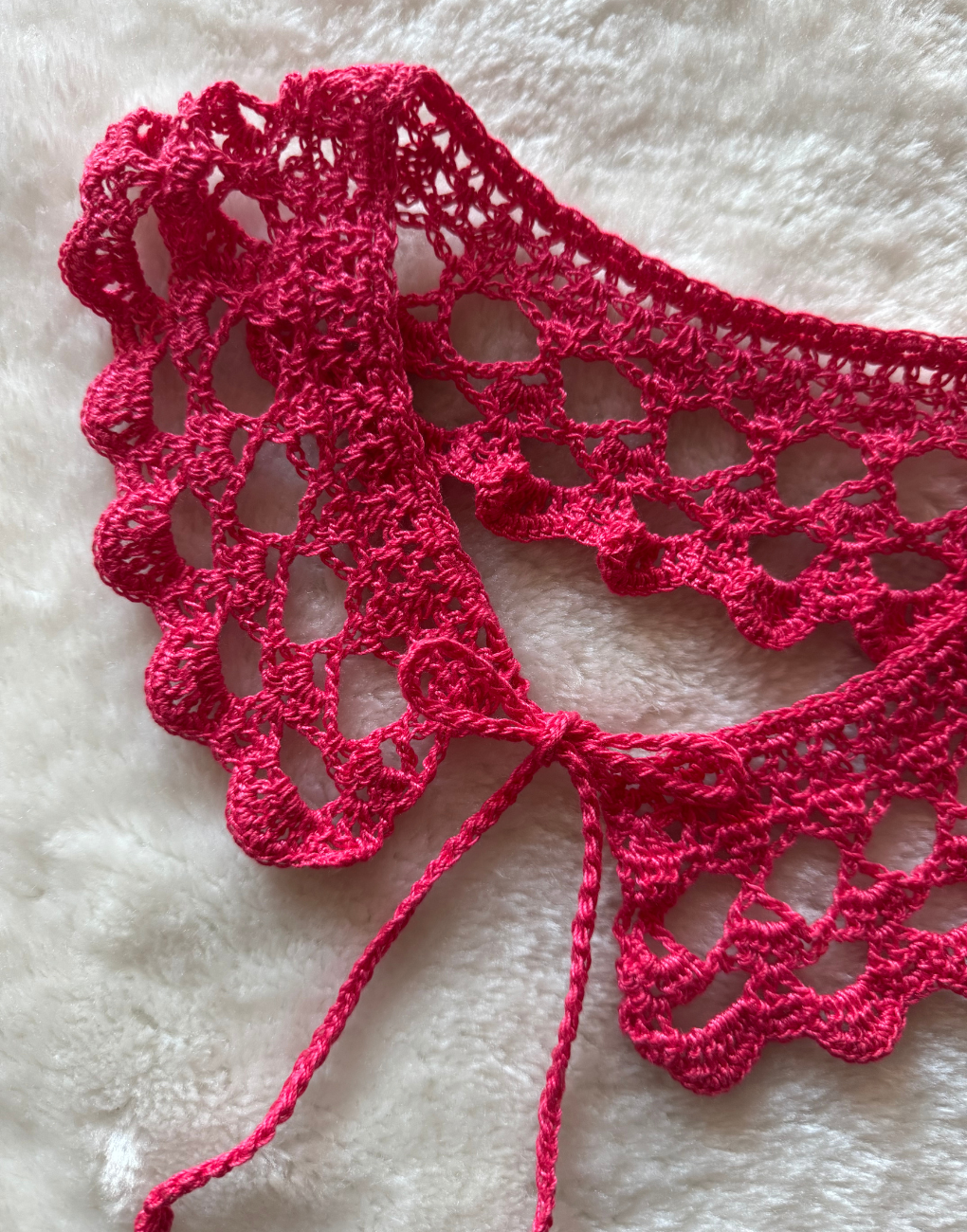 Cuello decorativo tejido a mano crochet