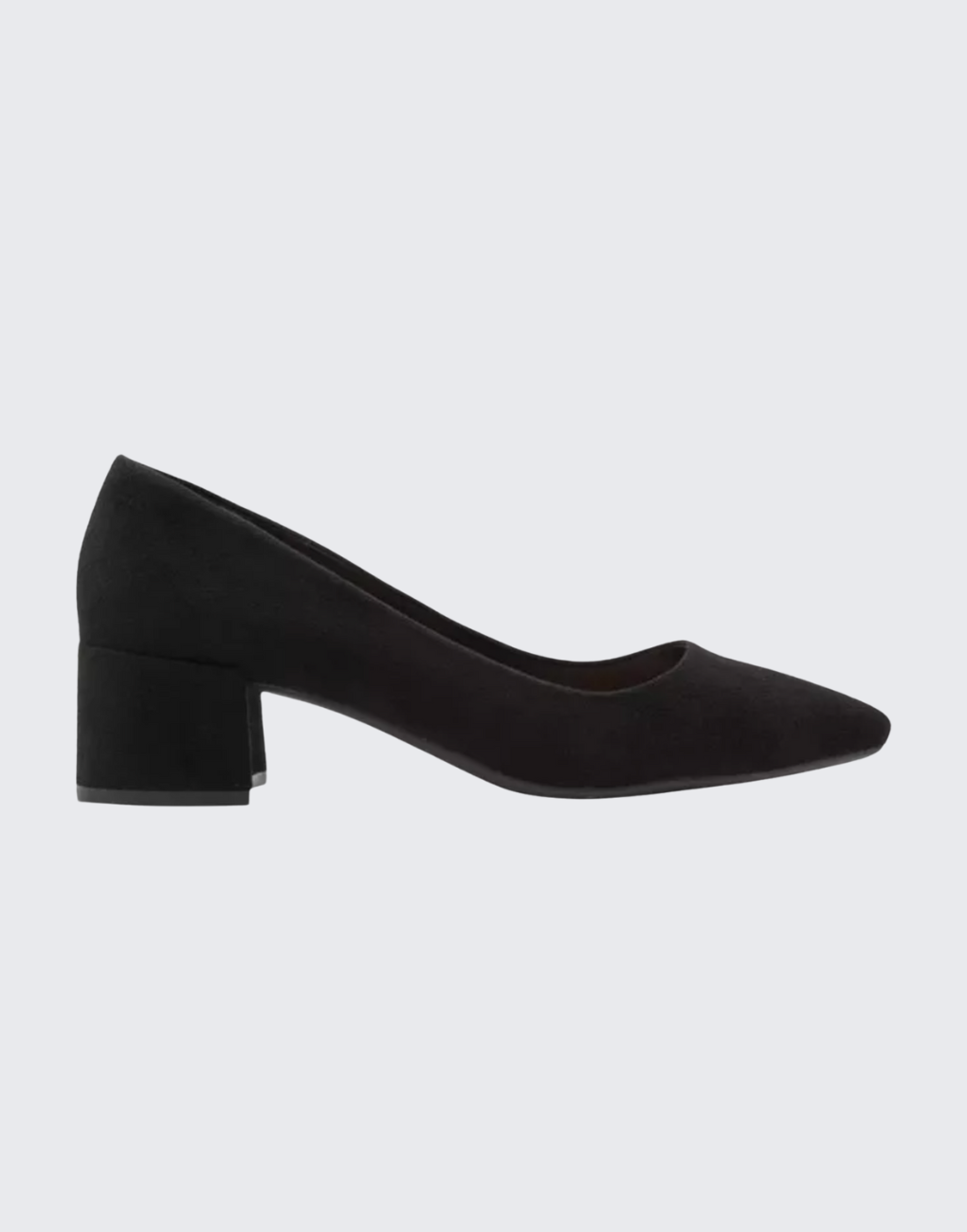 Zapato Viviana gamuza tacón grueso negro