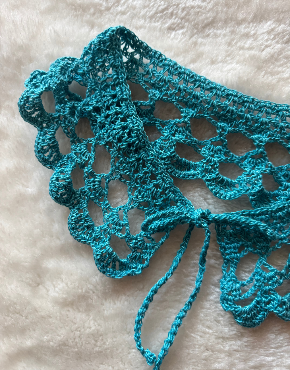 Cuello decorativo tejido a mano crochet