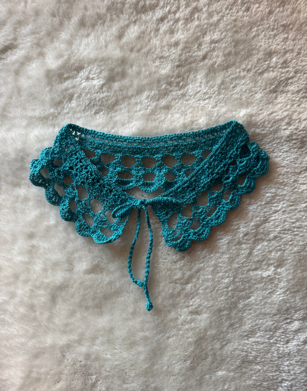 Cuello decorativo tejido a mano crochet