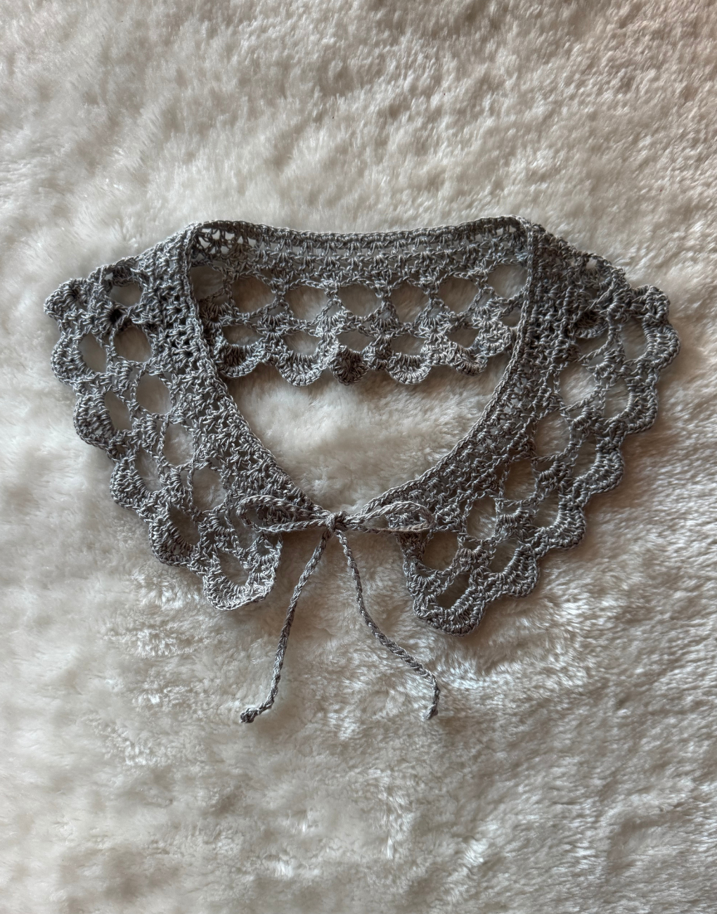 Cuello decorativo tejido a mano crochet