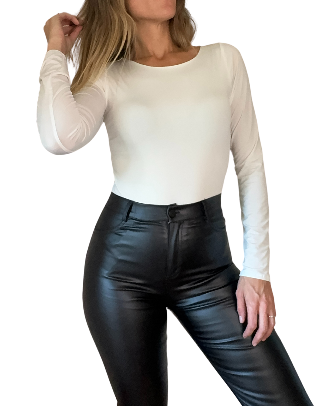 Body cuello redondo halter Bchic manga larga