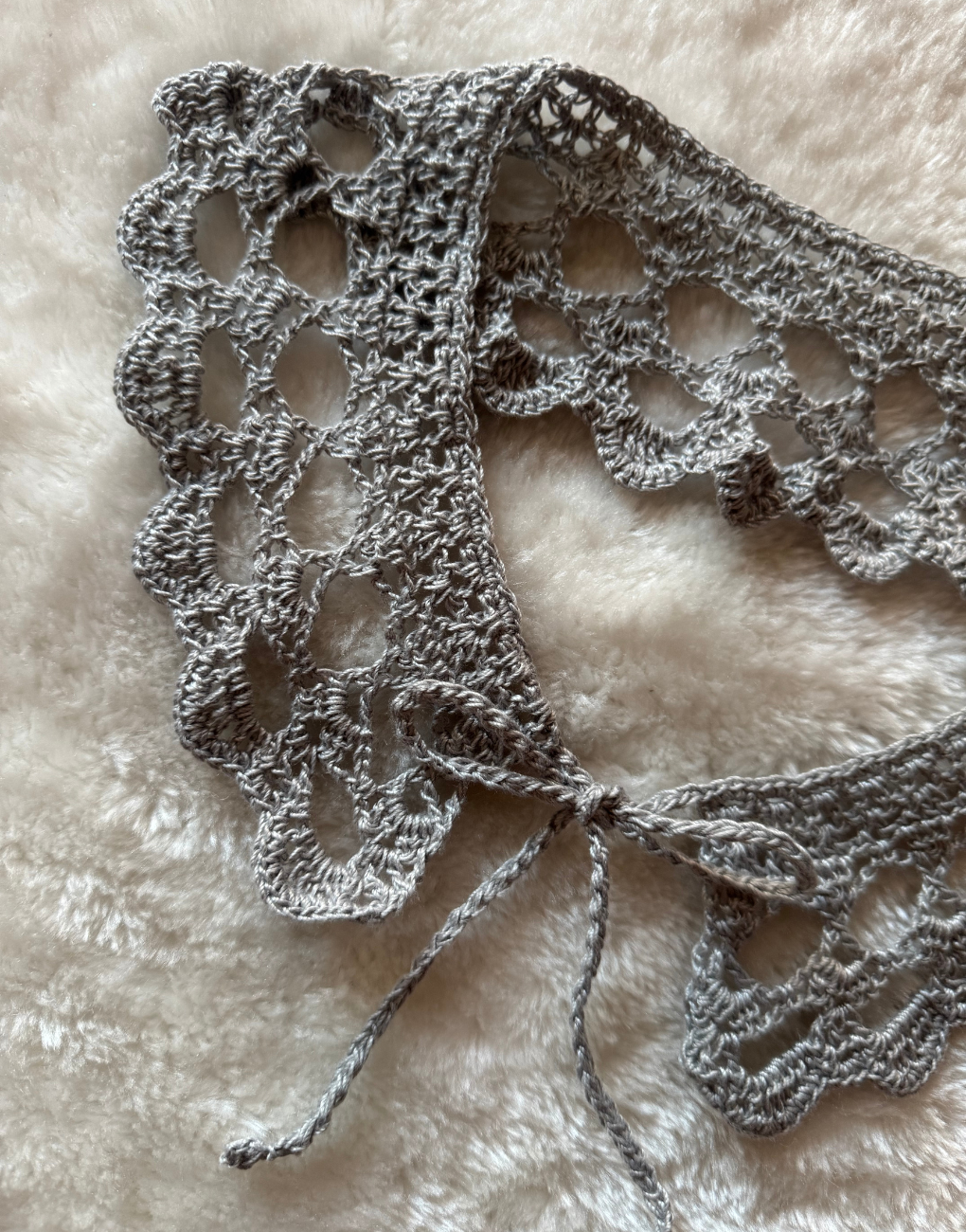 Cuello decorativo tejido a mano crochet