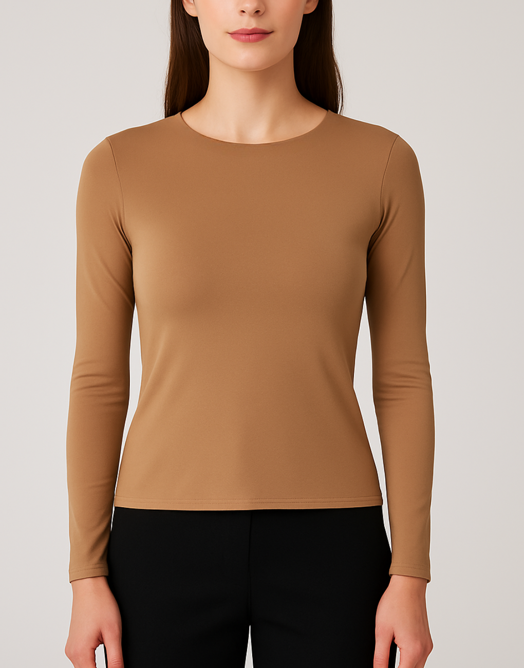 Polera básica cuello halter manga larga Sandy