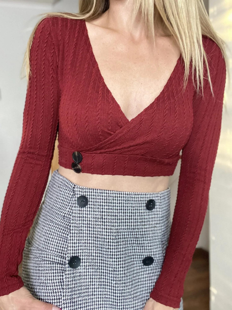 Top Melissa manga larga con botones