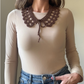 Cuello decorativo tejido a mano crochet