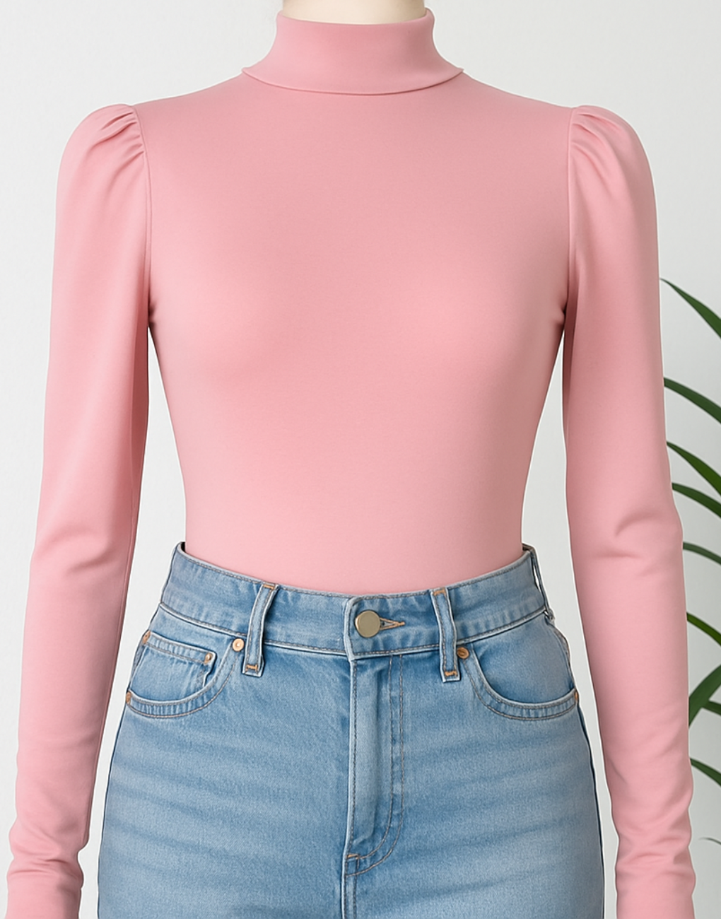 Body Claudia manga larga corte princesa cuello alto