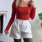Body cuello cuadrado manga larga Fabiana