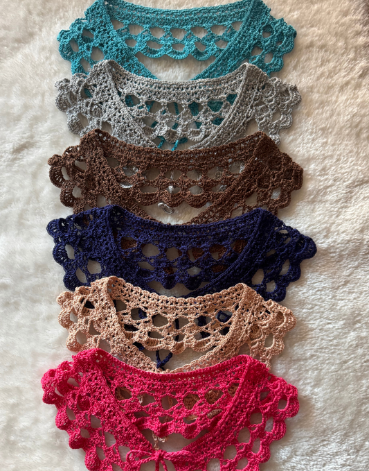 Cuello decorativo tejido a mano crochet
